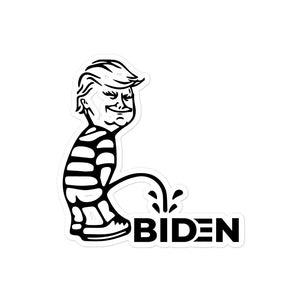 Trump piss on Biden  Sticker