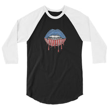 Cargar imagen en el visor de la galería, USA Lips 3/4 sleeve raglan shirt