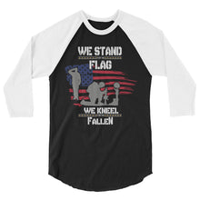 Cargar imagen en el visor de la galería, We Stand For The Flag 3/4 sleeve raglan shirt