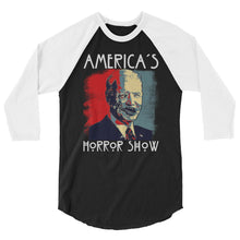 Cargar imagen en el visor de la galería, America’s Horror Show 3/4 sleeve raglan shirt