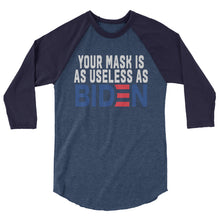 Cargar imagen en el visor de la galería, MASK useless as BIDEN 3/4 sleeve raglan shirt