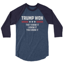 Cargar imagen en el visor de la galería, TRUMP WON 3/4 sleeve raglan shirt