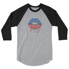 Cargar imagen en el visor de la galería, USA Lips 3/4 sleeve raglan shirt
