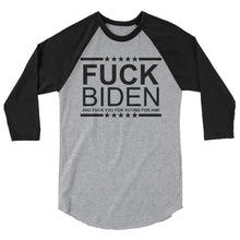 Cargar imagen en el visor de la galería, F**K BIDEN 3/4 sleeve raglan shirt