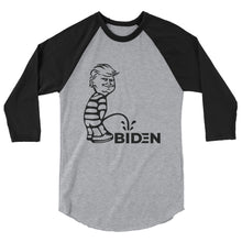 Cargar imagen en el visor de la galería, Trump piss on Biden 3/4 sleeve raglan shirt