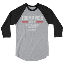 Cargar imagen en el visor de la galería, TRUMP WON 3/4 sleeve raglan shirt