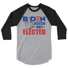 Cargar imagen en el visor de la galería, Biden Selected not Elected 3/4 sleeve raglan shirt