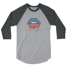 Cargar imagen en el visor de la galería, USA Lips 3/4 sleeve raglan shirt