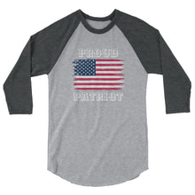 Load image into Gallery viewer, Proud Patriot 3/4 sleeve raglan shirt