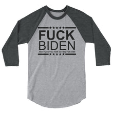 Cargar imagen en el visor de la galería, F**K BIDEN 3/4 sleeve raglan shirt