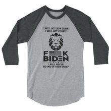 Cargar imagen en el visor de la galería, F**K BIDEN! Not one of your sheep ! 3/4 sleeve raglan shirt