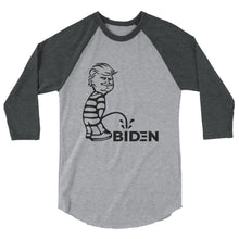 Cargar imagen en el visor de la galería, Trump piss on Biden 3/4 sleeve raglan shirt