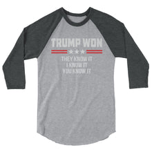 Cargar imagen en el visor de la galería, TRUMP WON 3/4 sleeve raglan shirt