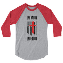 Cargar imagen en el visor de la galería, One Nation 3/4 sleeve raglan shirt