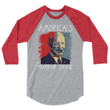Cargar imagen en el visor de la galería, America’s Horror Show 3/4 sleeve raglan shirt