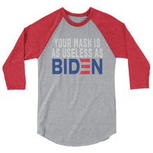 Cargar imagen en el visor de la galería, MASK useless as BIDEN 3/4 sleeve raglan shirt