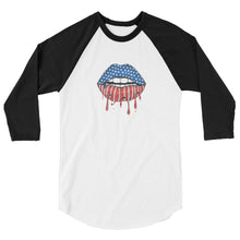 Cargar imagen en el visor de la galería, USA Lips 3/4 sleeve raglan shirt