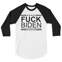 Cargar imagen en el visor de la galería, F**K BIDEN 3/4 sleeve raglan shirt