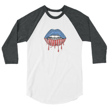 Cargar imagen en el visor de la galería, USA Lips 3/4 sleeve raglan shirt