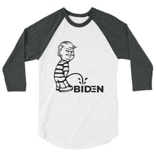 Cargar imagen en el visor de la galería, Trump piss on Biden 3/4 sleeve raglan shirt