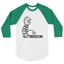Cargar imagen en el visor de la galería, Trump piss on Biden 3/4 sleeve raglan shirt