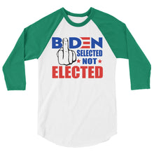 Cargar imagen en el visor de la galería, Biden Selected not Elected 3/4 sleeve raglan shirt