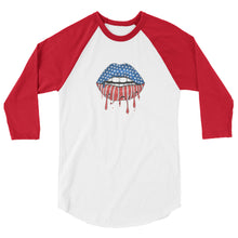 Cargar imagen en el visor de la galería, USA Lips 3/4 sleeve raglan shirt