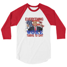 Cargar imagen en el visor de la galería, Everything woke turns to SHIT 3/4 sleeve raglan shirt