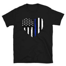 Cargar imagen en el visor de la galería, Blue Line Heart Short-Sleeve Unisex T-Shirt