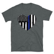 Cargar imagen en el visor de la galería, Blue Line Heart Short-Sleeve Unisex T-Shirt