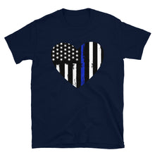 Cargar imagen en el visor de la galería, Blue Line Heart Short-Sleeve Unisex T-Shirt