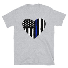 Cargar imagen en el visor de la galería, Blue Line Heart Short-Sleeve Unisex T-Shirt