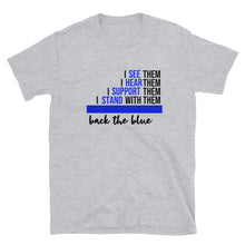 Cargar imagen en el visor de la galería, Back the Blue Short-Sleeve Unisex T-Shirt