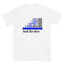 Cargar imagen en el visor de la galería, Back the Blue Short-Sleeve Unisex T-Shirt