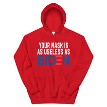 Cargar imagen en el visor de la galería, MASK useless as BIDEN Unisex Hoodie