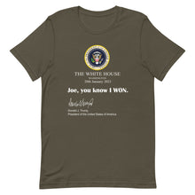 Cargar imagen en el visor de la galería, Joe You know I won! Short-Sleeve Unisex T-Shirt