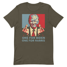 Cargar imagen en el visor de la galería, Trump middle finger Short-Sleeve Unisex T-Shirt