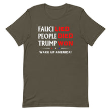 Charger l'image dans la galerie, FAUCI LIED ! Wake Up America Short-Sleeve Unisex T-Shirt