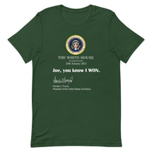 Cargar imagen en el visor de la galería, Joe You know I won! Short-Sleeve Unisex T-Shirt