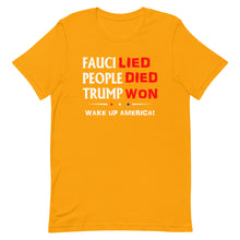 Charger l'image dans la galerie, FAUCI LIED ! Wake Up America Short-Sleeve Unisex T-Shirt
