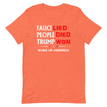 Charger l'image dans la galerie, FAUCI LIED ! Wake Up America Short-Sleeve Unisex T-Shirt