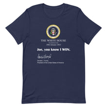 Cargar imagen en el visor de la galería, Joe You know I won! Short-Sleeve Unisex T-Shirt