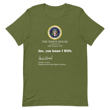 Cargar imagen en el visor de la galería, Joe You know I won! Short-Sleeve Unisex T-Shirt