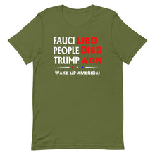 Charger l'image dans la galerie, FAUCI LIED ! Wake Up America Short-Sleeve Unisex T-Shirt