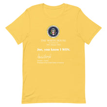 Cargar imagen en el visor de la galería, Joe You know I won! Short-Sleeve Unisex T-Shirt