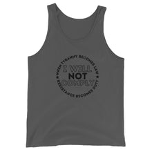 Cargar imagen en el visor de la galería, I WILL NOT COMPLY Unisex Tank Top
