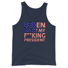 Cargar imagen en el visor de la galería, Biden is not my F**king President Flag Unisex Tank Top
