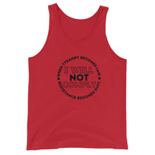 Cargar imagen en el visor de la galería, I WILL NOT COMPLY Unisex Tank Top