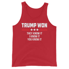 Cargar imagen en el visor de la galería, TRUMP WON Unisex Tank Top