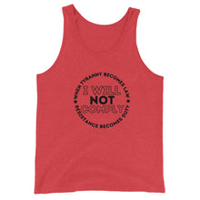 Cargar imagen en el visor de la galería, I WILL NOT COMPLY Unisex Tank Top